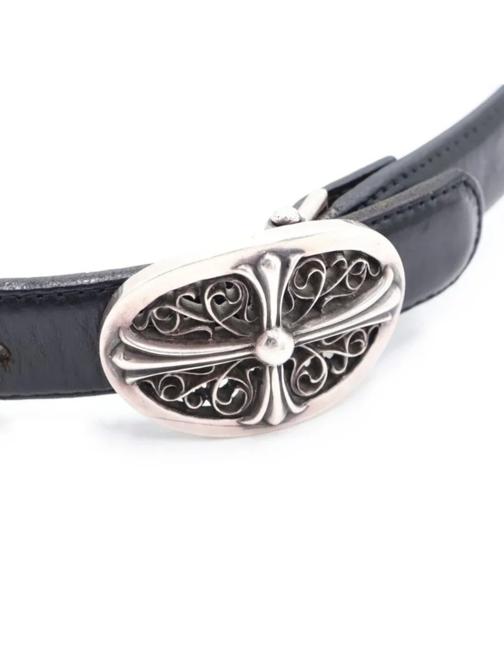 Chrome Hearts Buckl Oval 1.0 Classic Cross Silver Buckle Belt